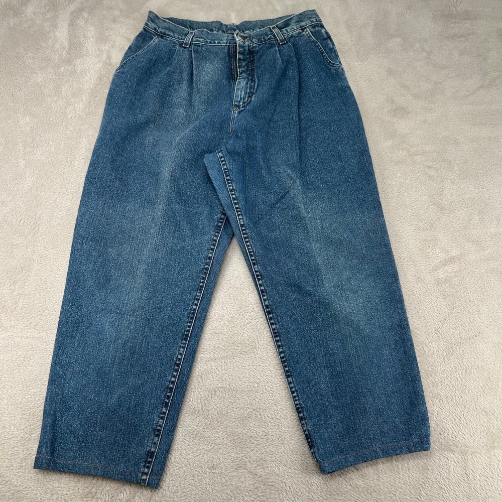VTG 90s Lee Pleated Jeans Womens 30‎ Blue Denim Tapered Leg High Rise Streetwear